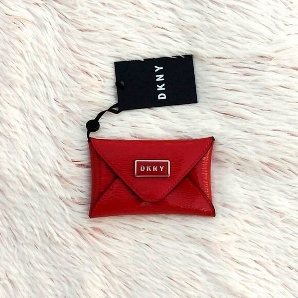 Dkny Handbags - DKNY Patent Leather Sutton Red Gigi Envelope Cardcase